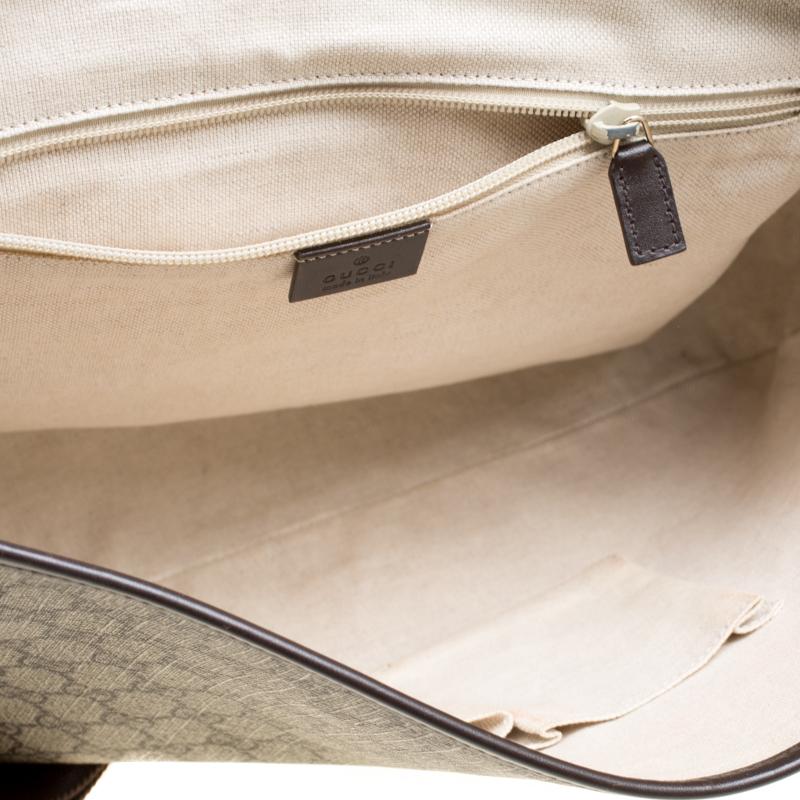 Men's Gucci Beige/Brown GG Surpreme Canvas and Leather Messenger Bag