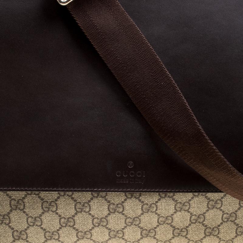 Men's Gucci Beige/Brown GG Surpreme Canvas and Leather Messenger Bag