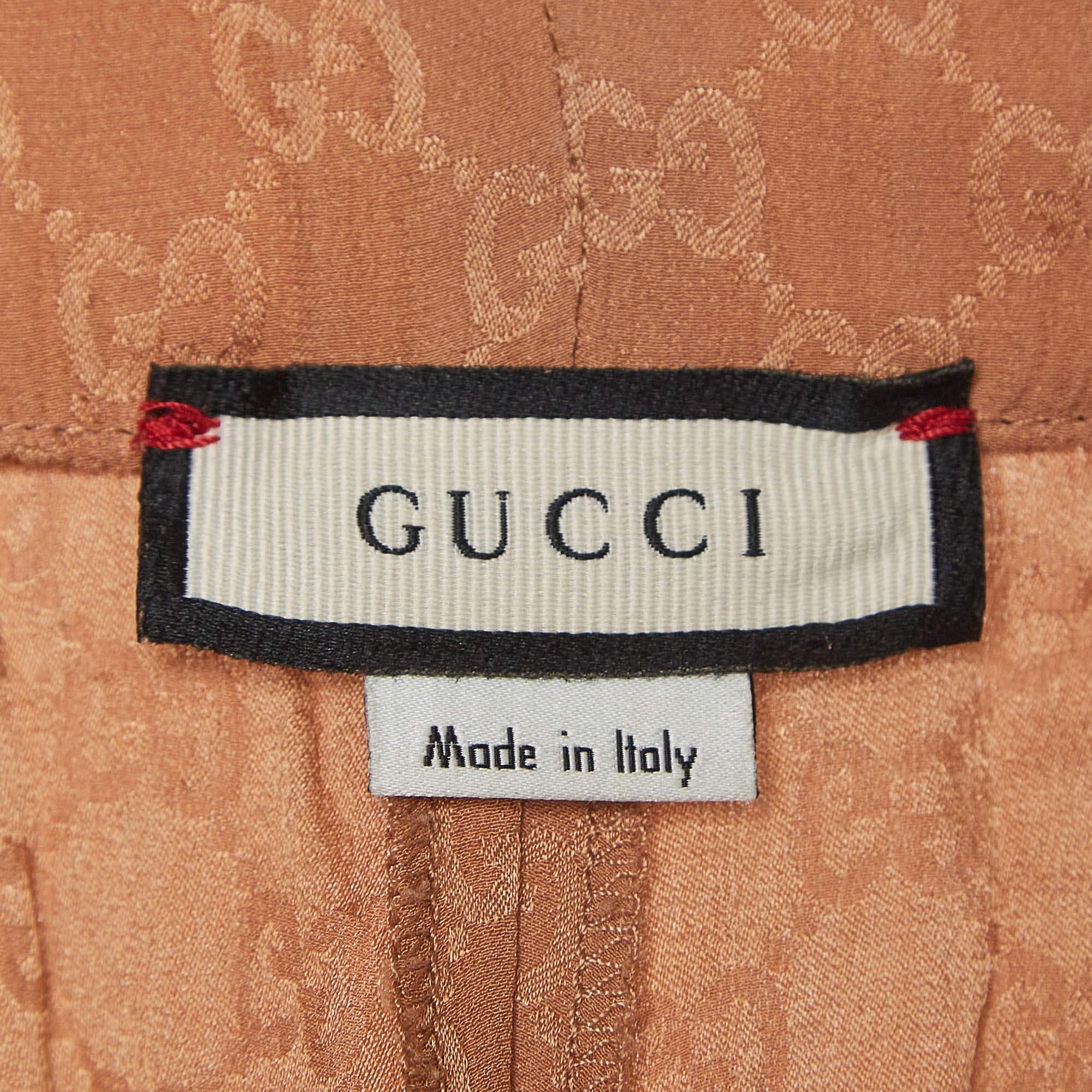 Men's Gucci Beige Brown GG Web Silk Shorts S