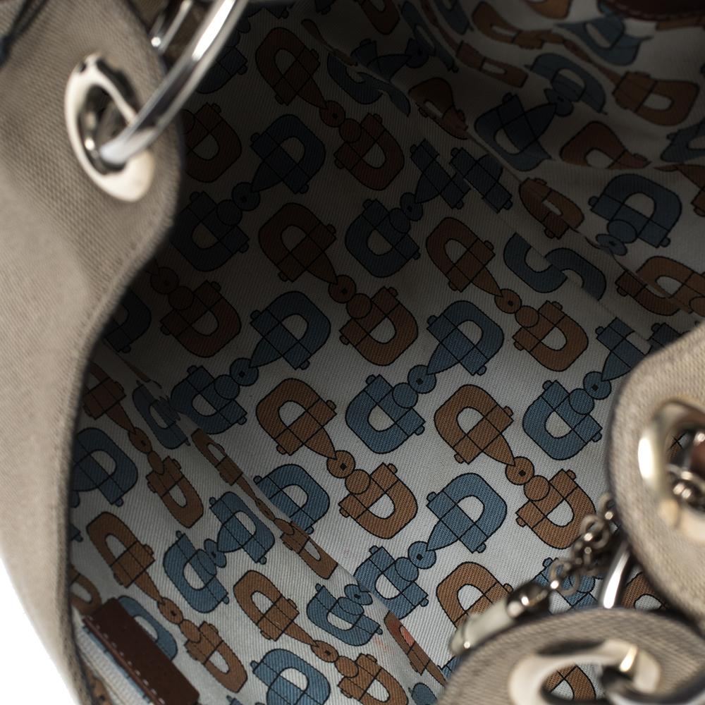Gucci Borsa Hobo in pelle e tela beige/marrone Guccissima 1