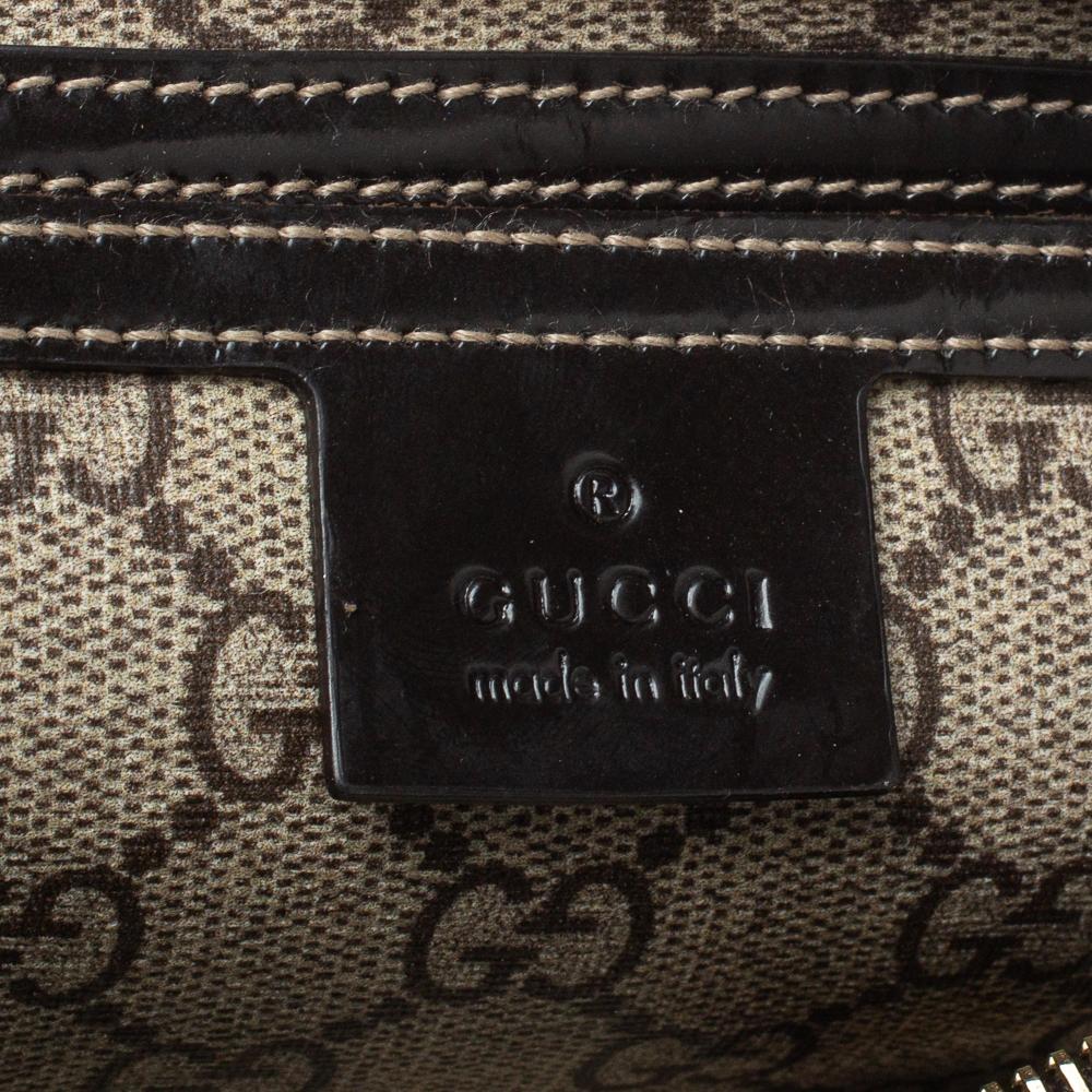 Gucci Beige/Brown Heart Tattoo GG Supreme Canvas Medium Joy Boston Bag 2