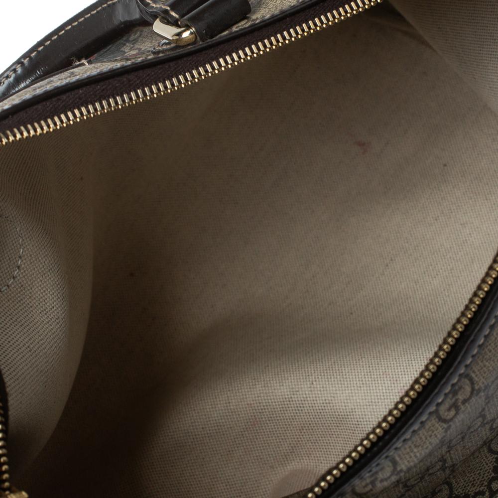 Gucci Beige/Brown Heart Tattoo GG Supreme Canvas Medium Joy Boston Bag 1