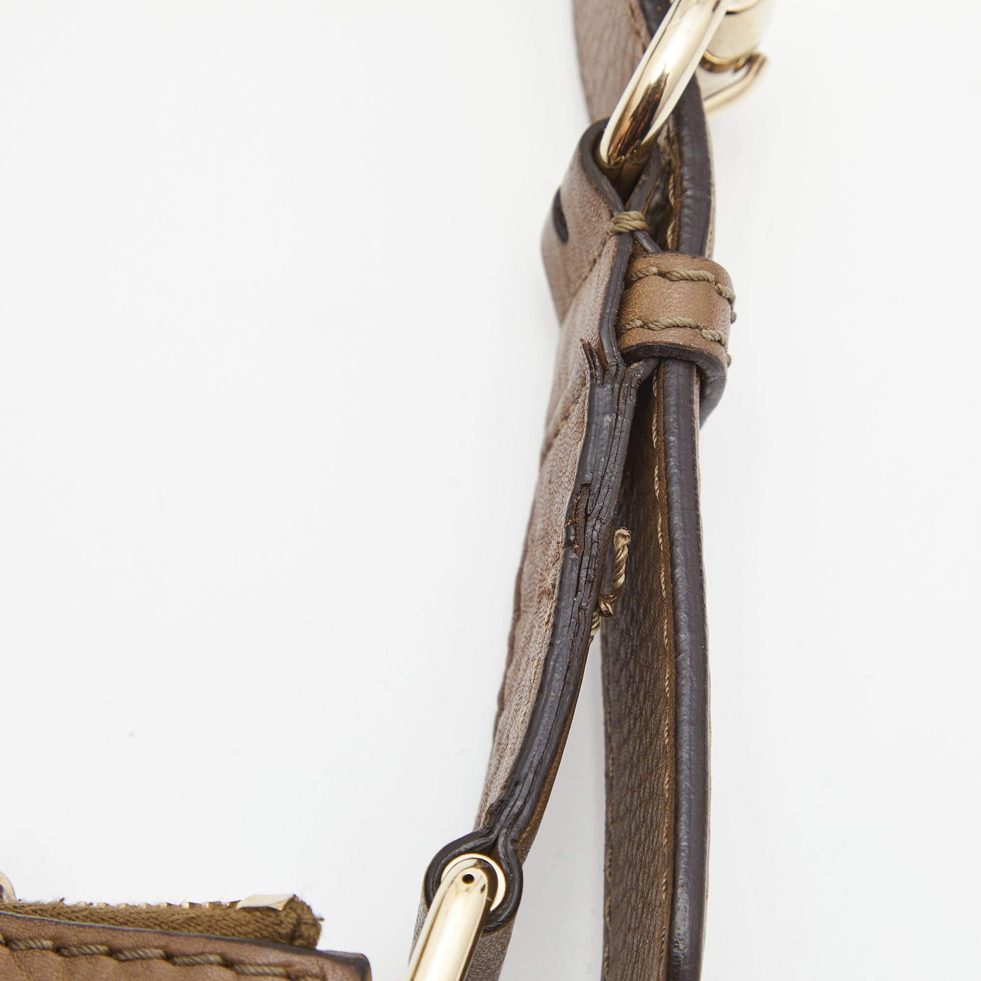 Gucci Beige/Brown Leather Medium Web Horsebit Heritage Hobo 9