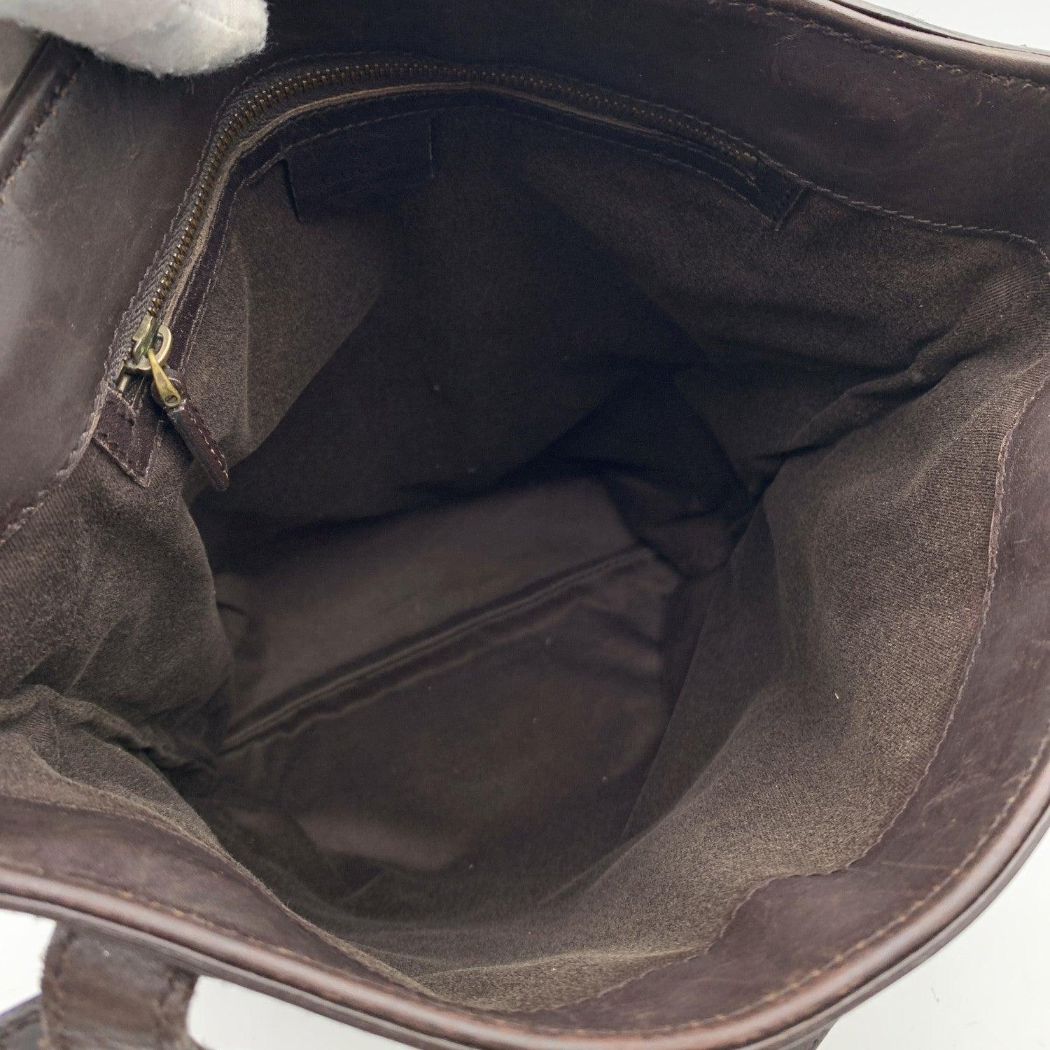 Women's Gucci Beige Brown Monogram Canvas Bucket Shoulder Bag Tote For Sale