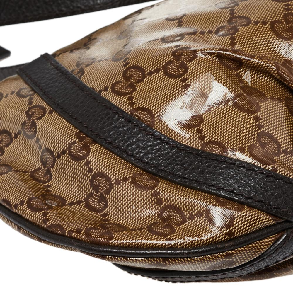 Gucci Beige/Brown Patent Leather and Leather Abbey D-Ring Crossbody Bag 2