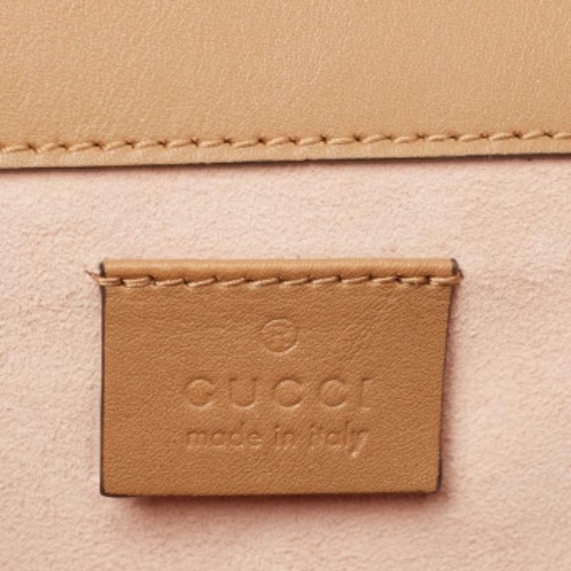 Donna Gucci Borsa a tracolla piccola in pitone beige/marrone con cristalli di Dioniso in vendita
