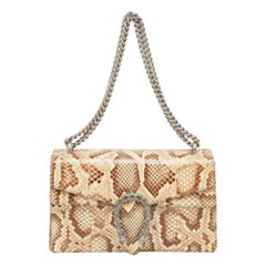 Gucci Beige/Brown Python Small Dionysus Crystals Shoulder Bag