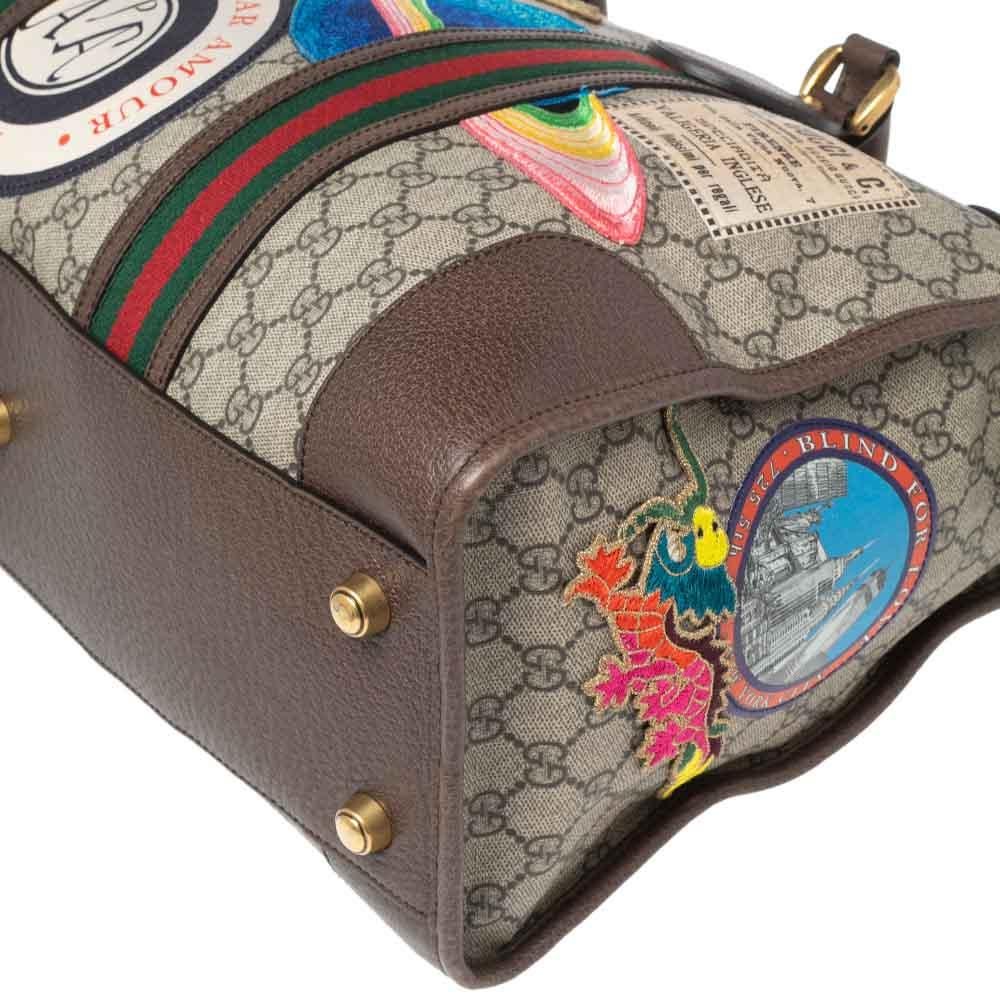 Women's Gucci Beige/Brown Soft GG Supreme Courrier Duffle Bag
