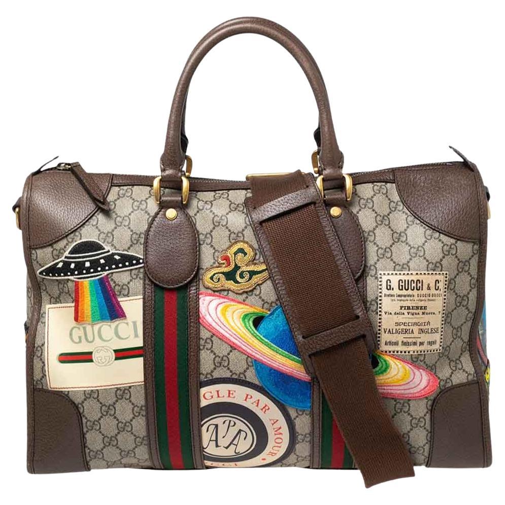 Gucci Beige/Brown Soft GG Supreme Courrier Duffle Bag