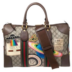 Gucci Beige/Braune weiche GG Supreme Courrier Duffle Bag