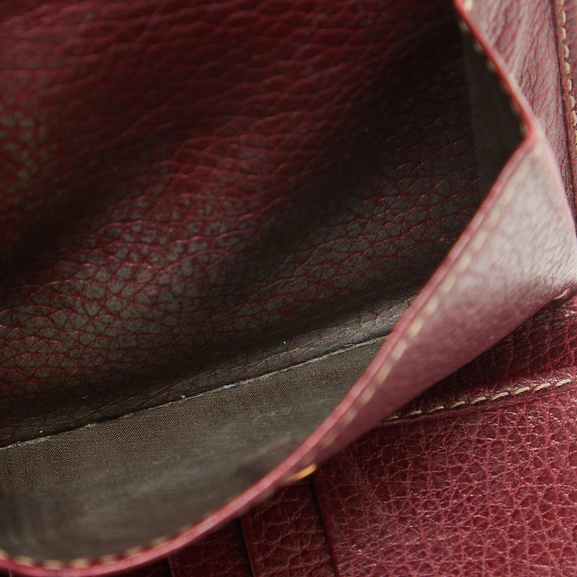 Women's Gucci Beige/Burgundy GG Canvas and Leather Web Flap French Wallet