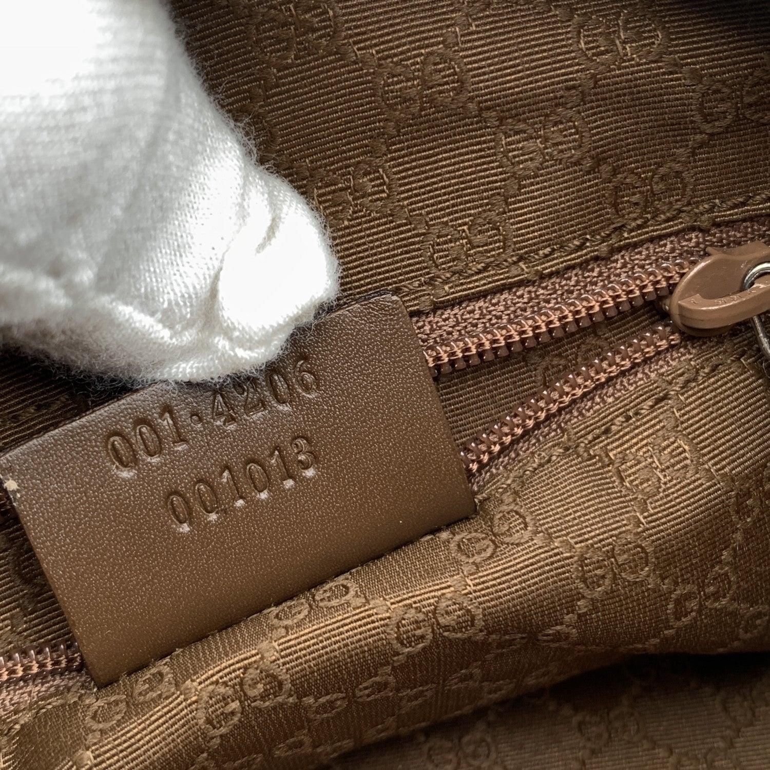 Gucci Umhängetasche aus beigem Canvas und braunem Leder Hobo im Angebot 2