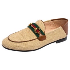 blanding ligning handle Gucci Beige Canvas and Leather Trim Horsebit Brixton Loafers Size 37 at  1stDibs | gucci horsebit beige, gucci beige loafers, gucci brixton loafer