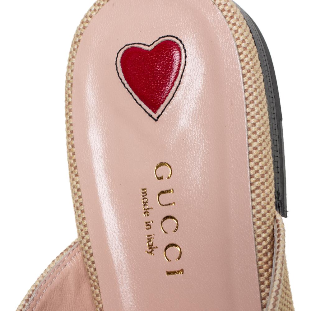 gucci princetown canvas slippers