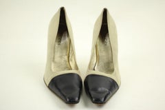 Gucci Beige Cap Toe Bamboo Heels Gg04 Pumps