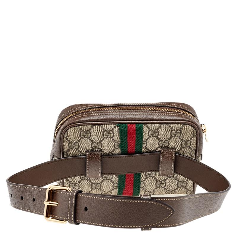 Gucci Beige Coated Canvas And Leather Ophidia Belt Bag 6