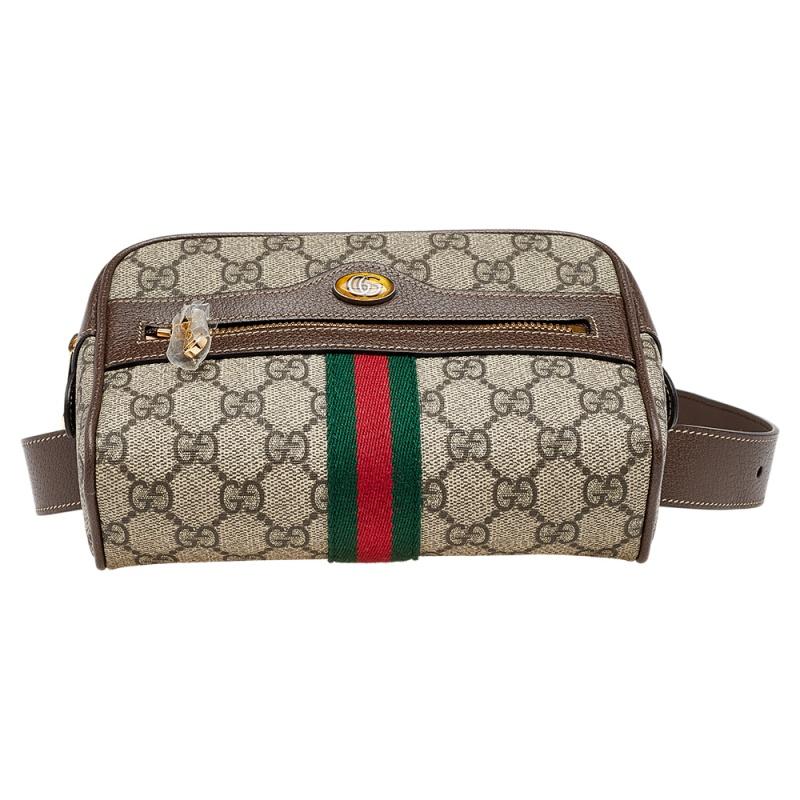 Gucci Beige Coated Canvas And Leather Ophidia Belt Bag 7