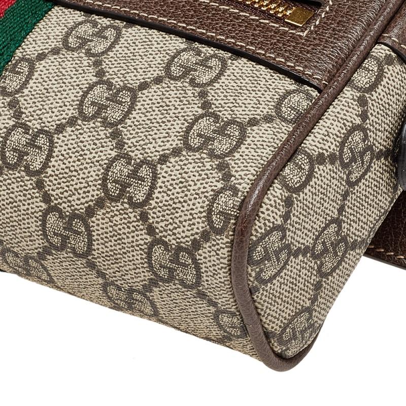 Gucci Beige Coated Canvas And Leather Ophidia Belt Bag 1