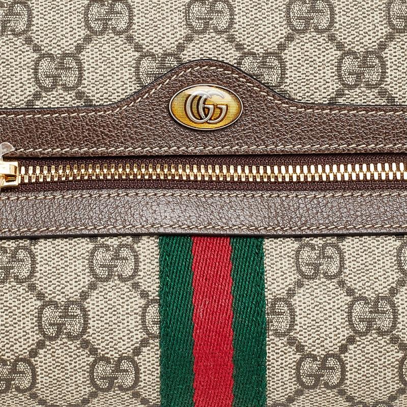 Gucci Beige Coated Canvas And Leather Ophidia Belt Bag 4