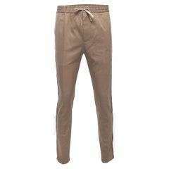 Gucci Beige Cotton Side Stripe Detailed Drawstring Pants XS