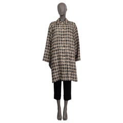 GUCCI beige cotton SQUARE G CHECK TWEED MIDI Jacket 40 S