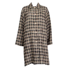 GUCCI algodón beige SQUARE G CHECK TWEED MIDI Chaqueta 40 S