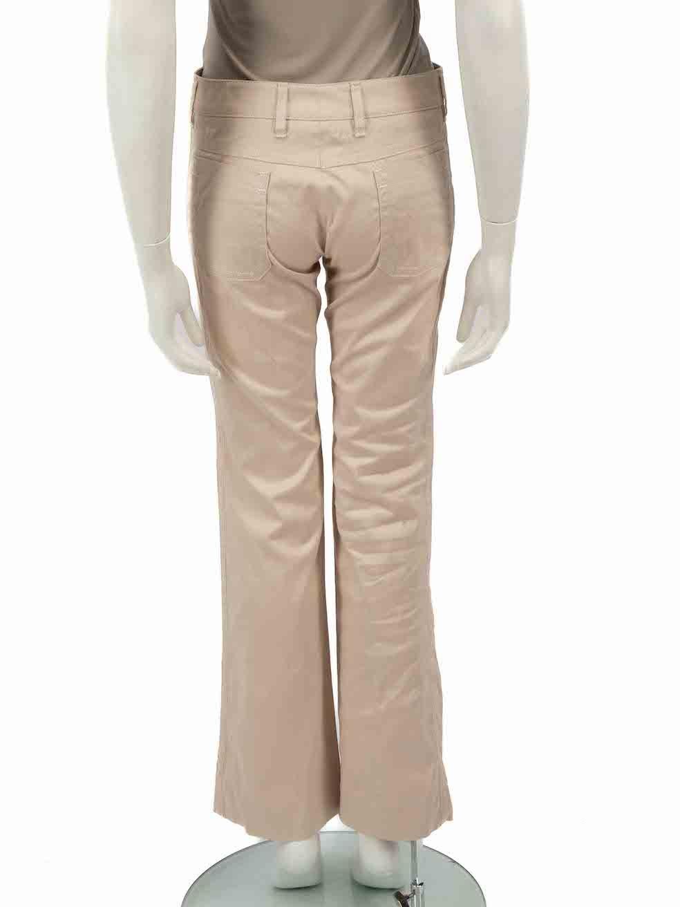 Gucci Beige Cotton Straight Leg Suit Trousers Size XS In Good Condition For Sale In London, GB