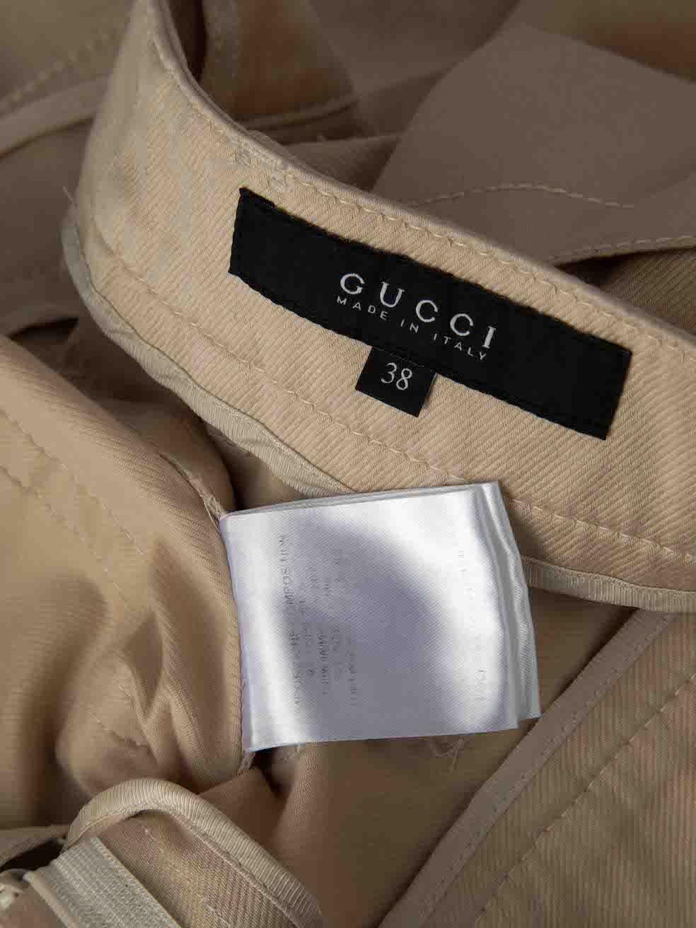 Gucci Beige Baumwolle Straight Leg Anzughose Größe XS Damen im Angebot