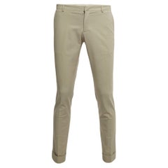 Gucci Beige Cotton Web Detail Slim Fit Trousers M