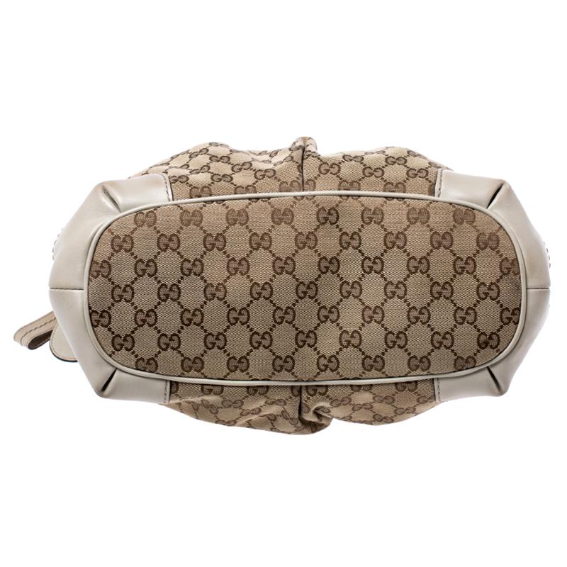 Women's Gucci Beige/Cream Canvas and Leather Sukey Satchel