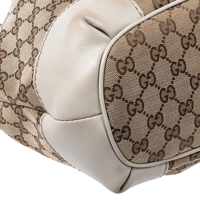 Gucci Beige/Cream Canvas and Leather Sukey Satchel 2