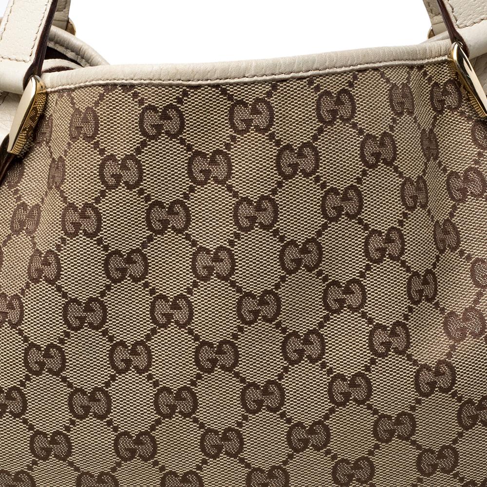 Gucci Beige/Cream GG Canvas and Leather Medium Abbey Shoulder Bag 1
