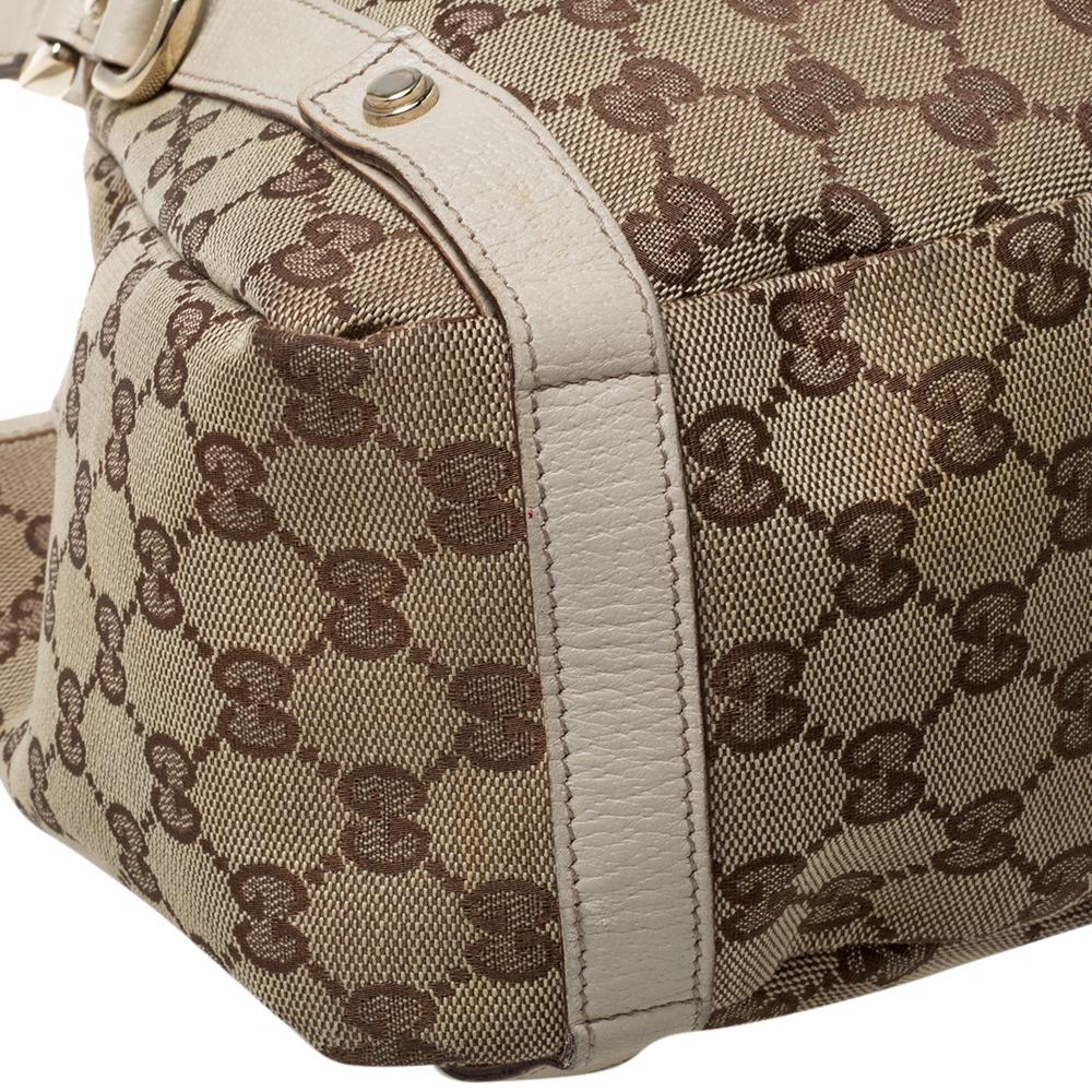 Gucci Beige/Cream GG Canvas and Leather Medium Abbey Shoulder Bag 2