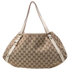 Gucci Beige/Cream GG Canvas and Leather Medium Abbey Shoulder Bag