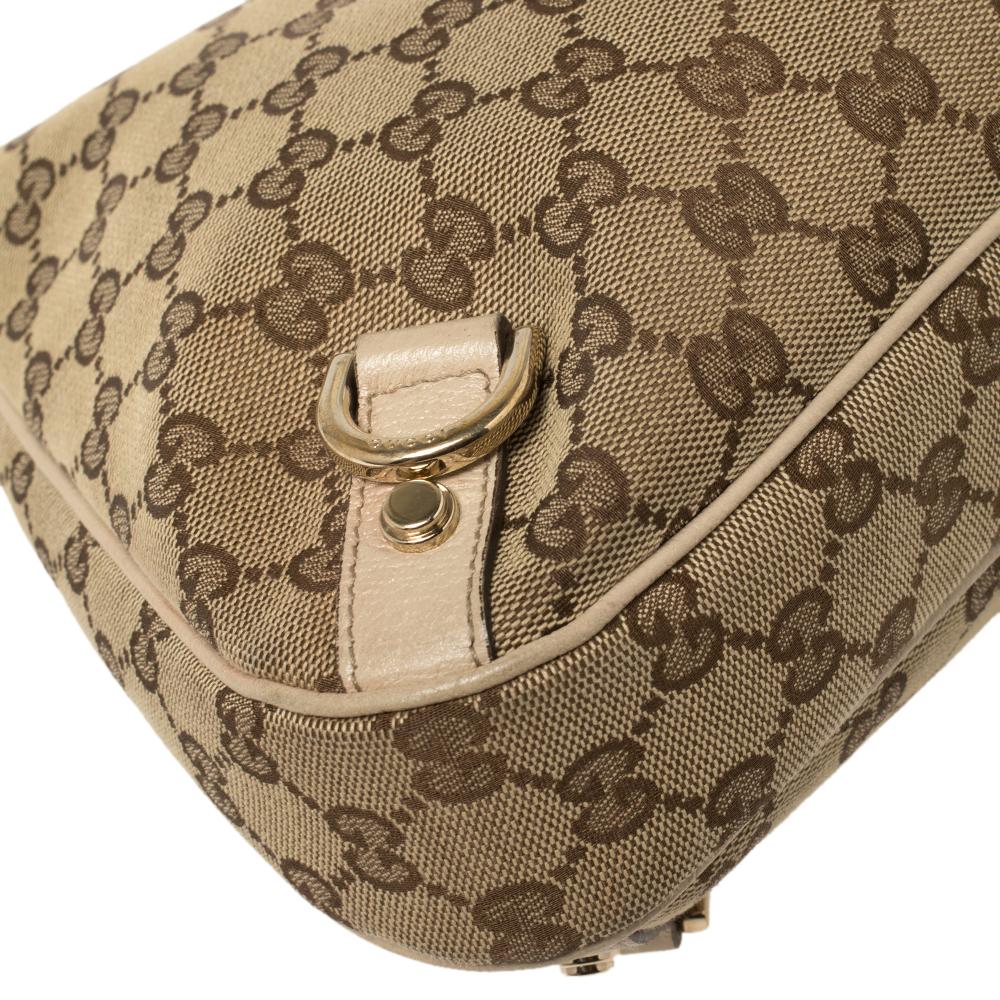 Gucci Beige/Cream GG Canvas and Leather Small Abbey D-Ring Hobo 5