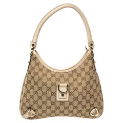 Gucci Beige/Cream GG Canvas and Leather Small Abbey D-Ring Hobo