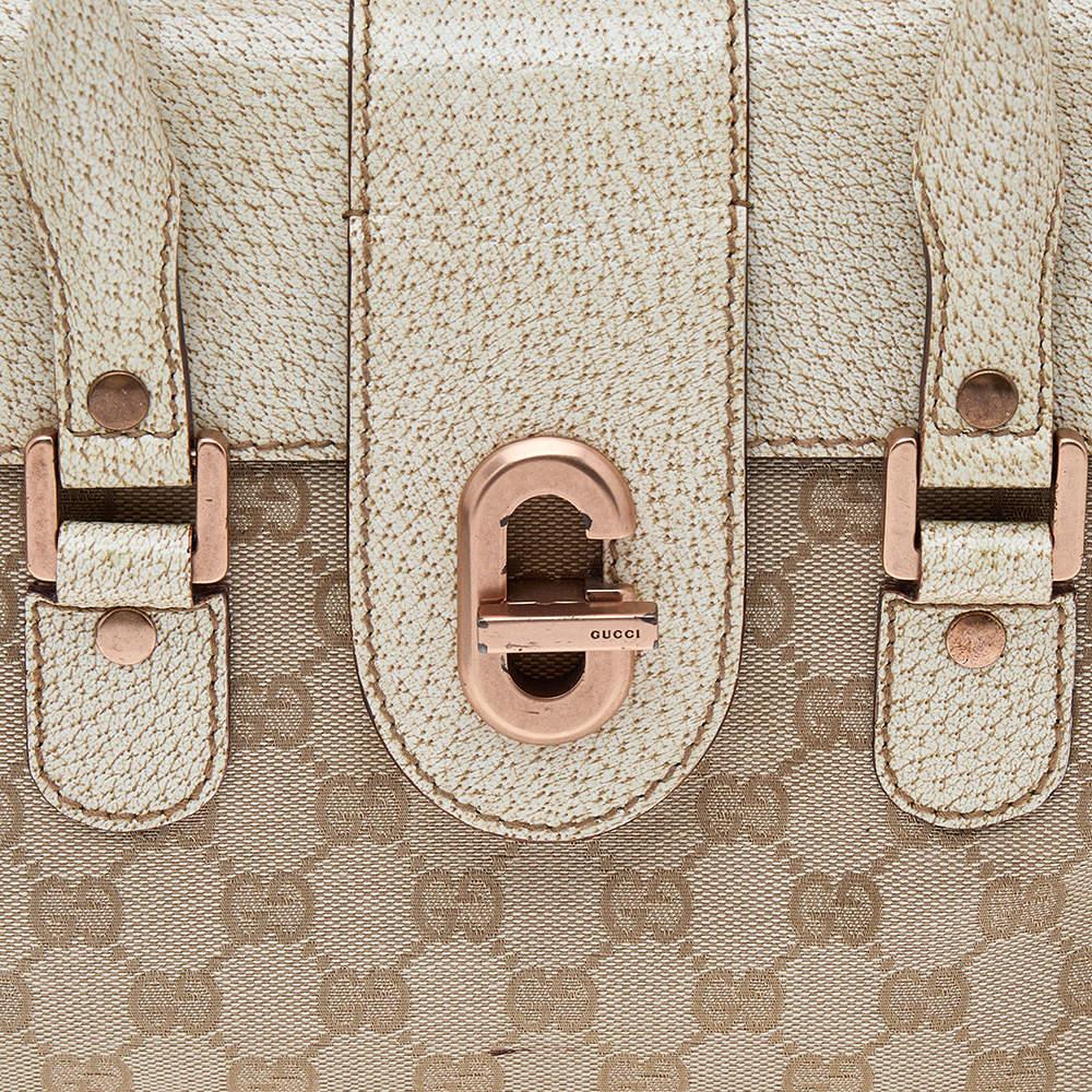 Gucci Beige/Cream GG Canvas And Leather Turnlock Shoulder Bag 6