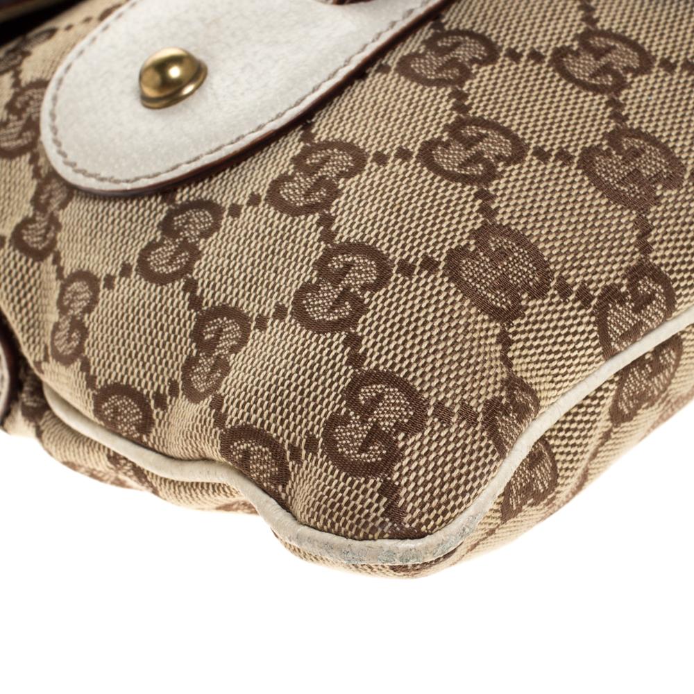 Gucci Beige/Cream GG Canvas Studded Pelham Runway Flap Bag 3