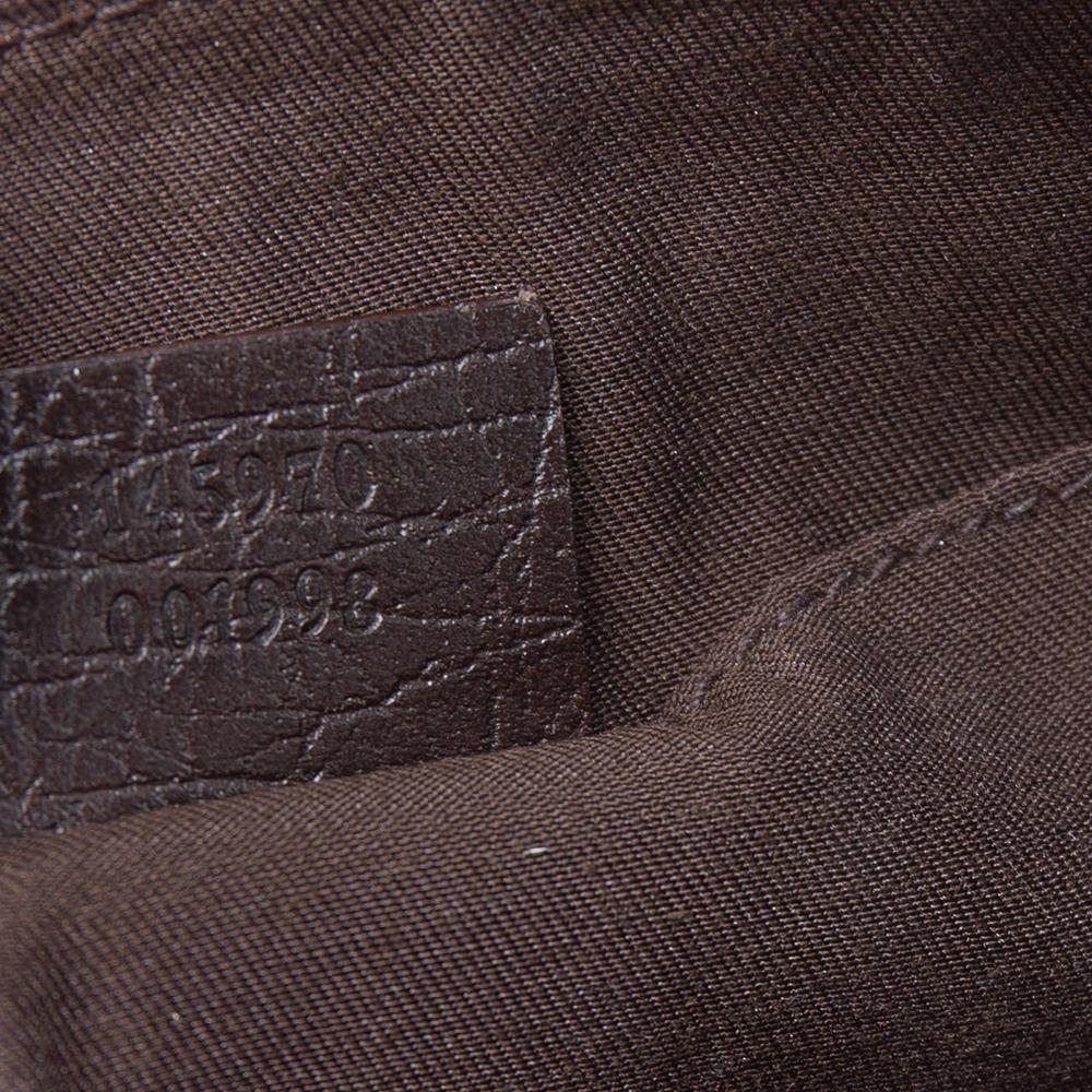 Gucci Beige/Dark Brown GG Canvas and Leather Web Pochette Clutch Bag 6