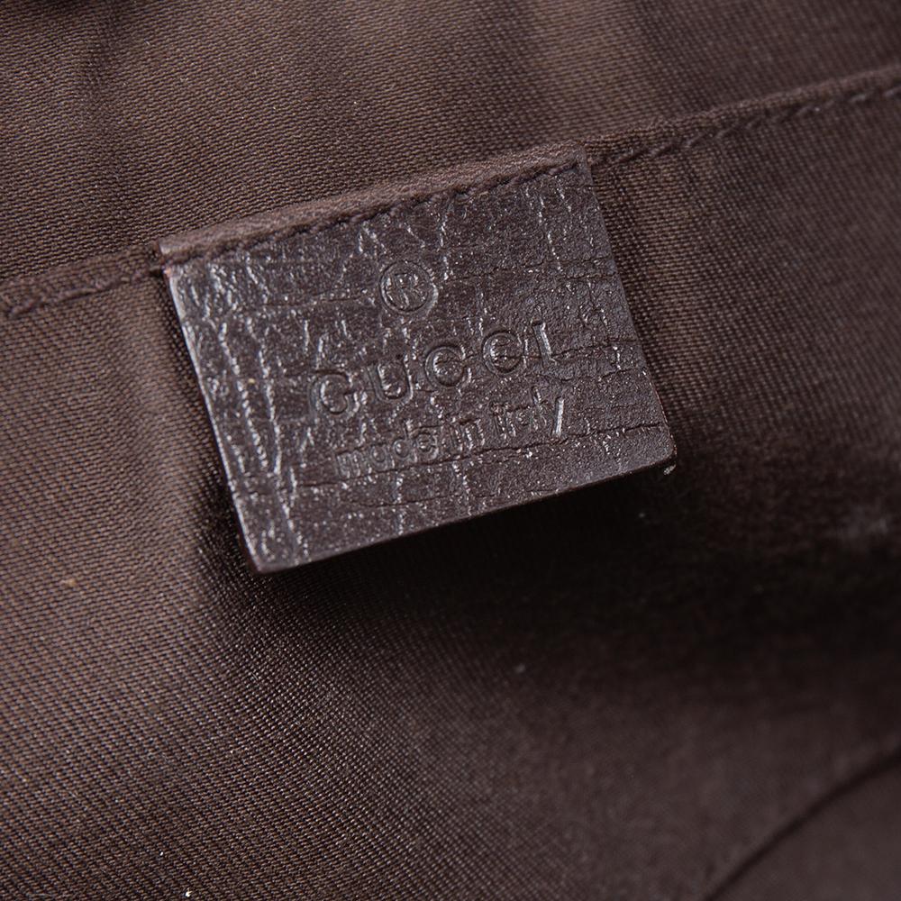 Gucci Beige/Dark Brown GG Canvas and Leather Web Pochette Clutch Bag 2