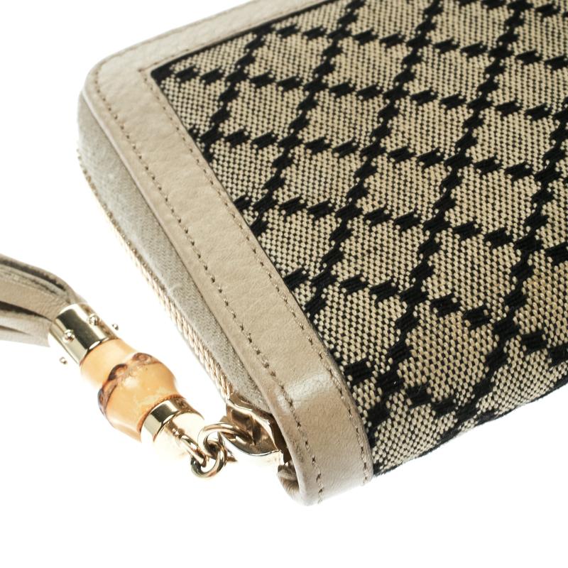gucci bamboo tassel zip around wallet