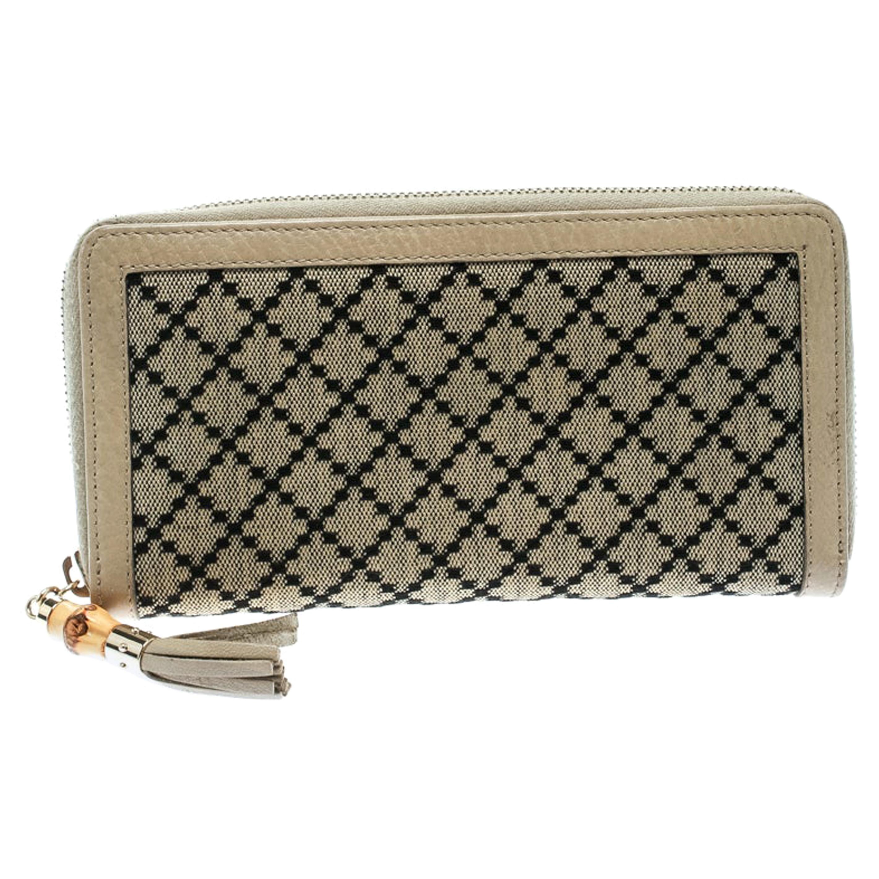 gucci bamboo tassel zip around wallet