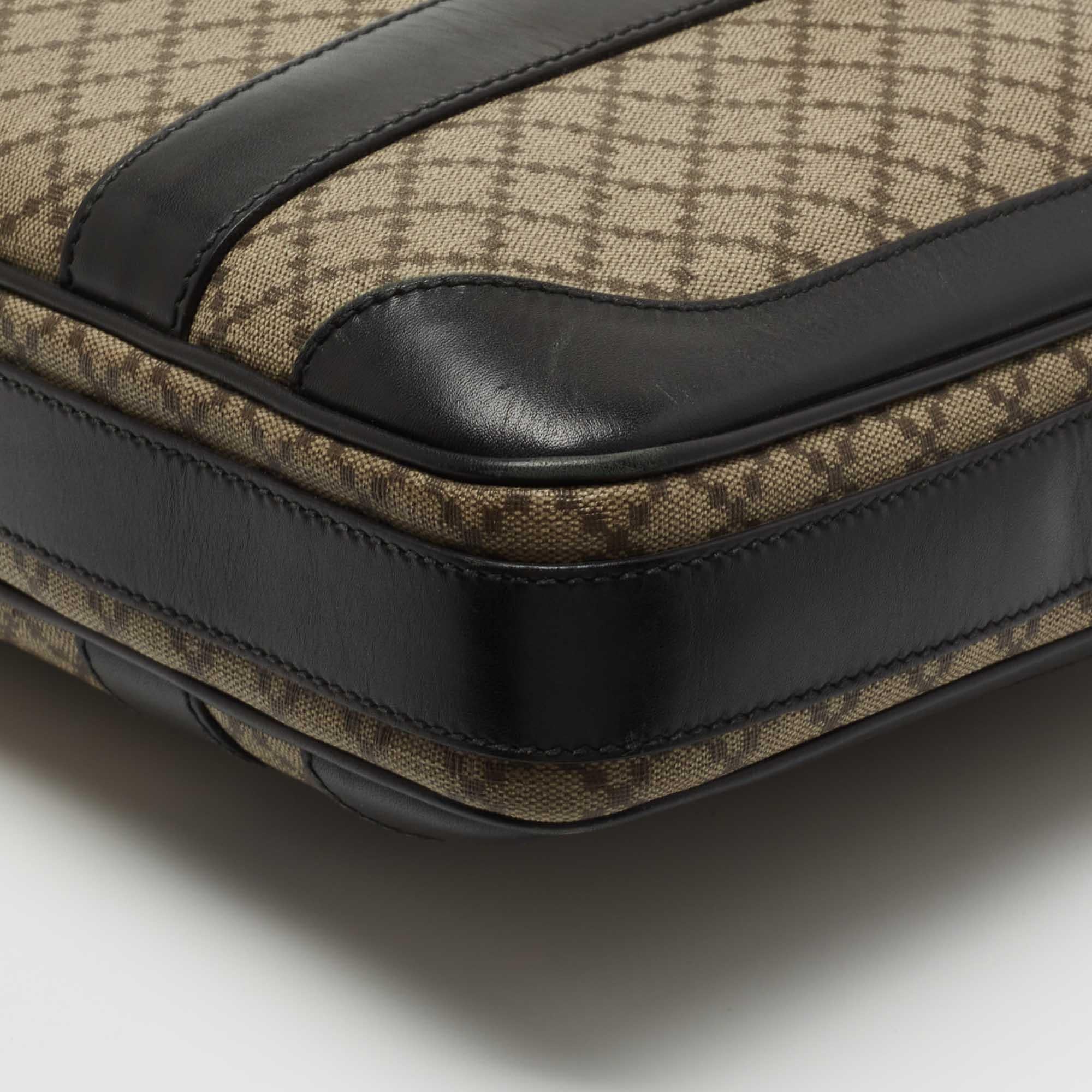 Gucci Beige/Ebony Diamante Supreme Canvas Brief Laptop Bag 5