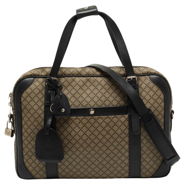 Gucci Beige/Ebony Diamante Supreme Canvas Brief Laptop Bag at 1stDibs