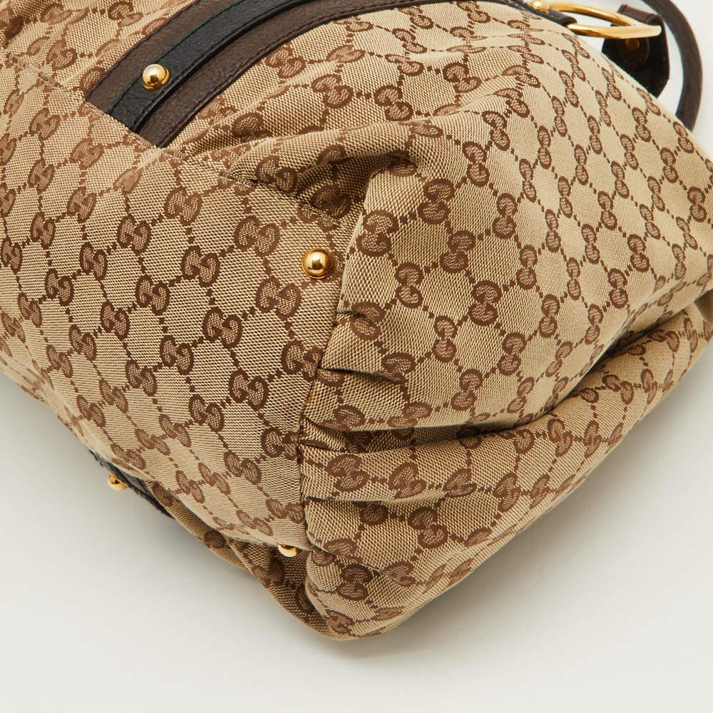 Gucci Beige/Ebony GG Canvas and Leather Interlocking G Large Tote 1