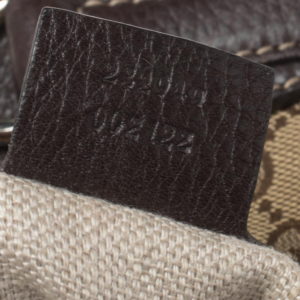 Gucci Beige/Ebony GG Canvas und Leder Large Icon Bit Tote 5