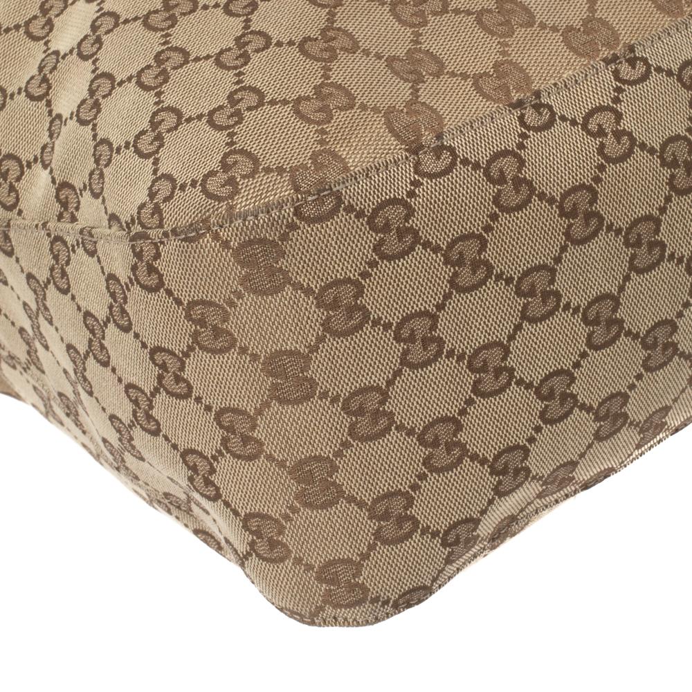 Gucci Beige/Ebony GG Canvas und Leder Large Icon Bit Tote 6
