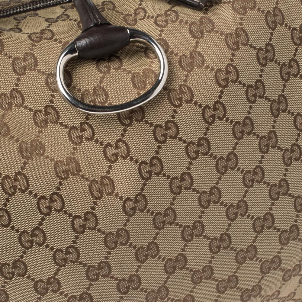 Gucci Beige/Ebony GG Canvas und Leder Large Icon Bit Tote 2
