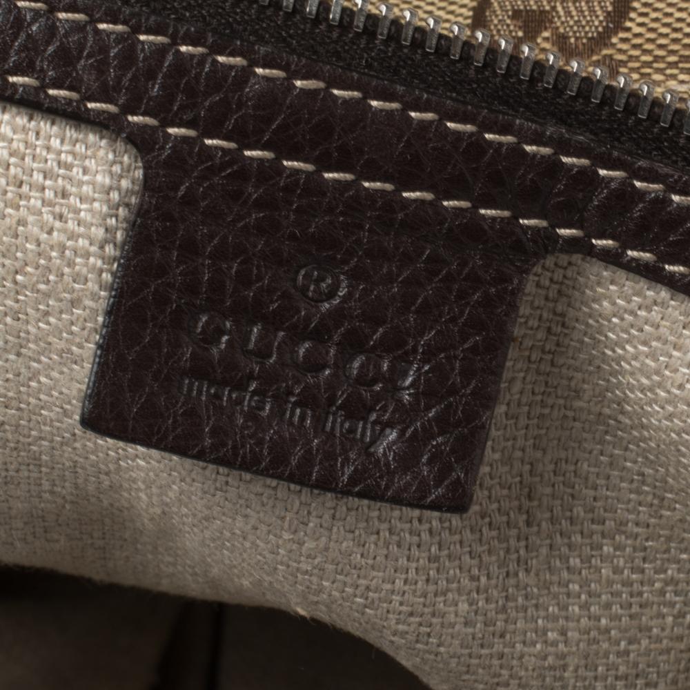 Gucci Beige/Ebony GG Canvas und Leder Large Icon Bit Tote 4