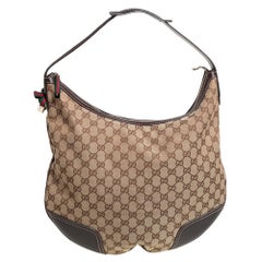 Gucci Beige/Ebony GG Canvas and Leather Large Princy Hobo